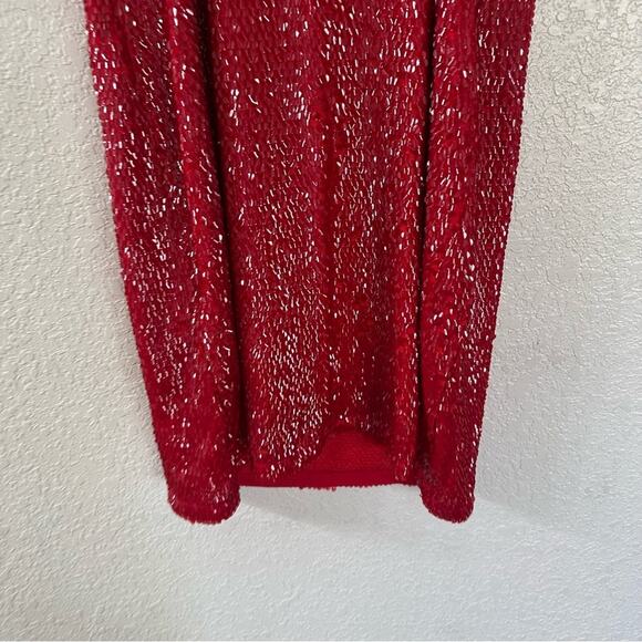 H&M Red Sequined Holiday Slip Dress Size XL NWT - Picture 6 of 8